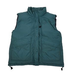 REI Vintage Teal Goose Down Puffer Full Zip Outdoorsy Vest Size M